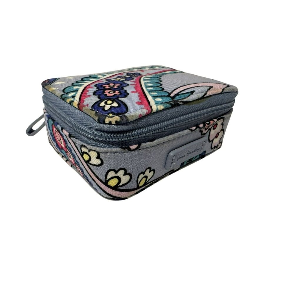 Vera Bradley Haymarket Paisley Small Zip Case Travel Jewelry Pill Trinket Box